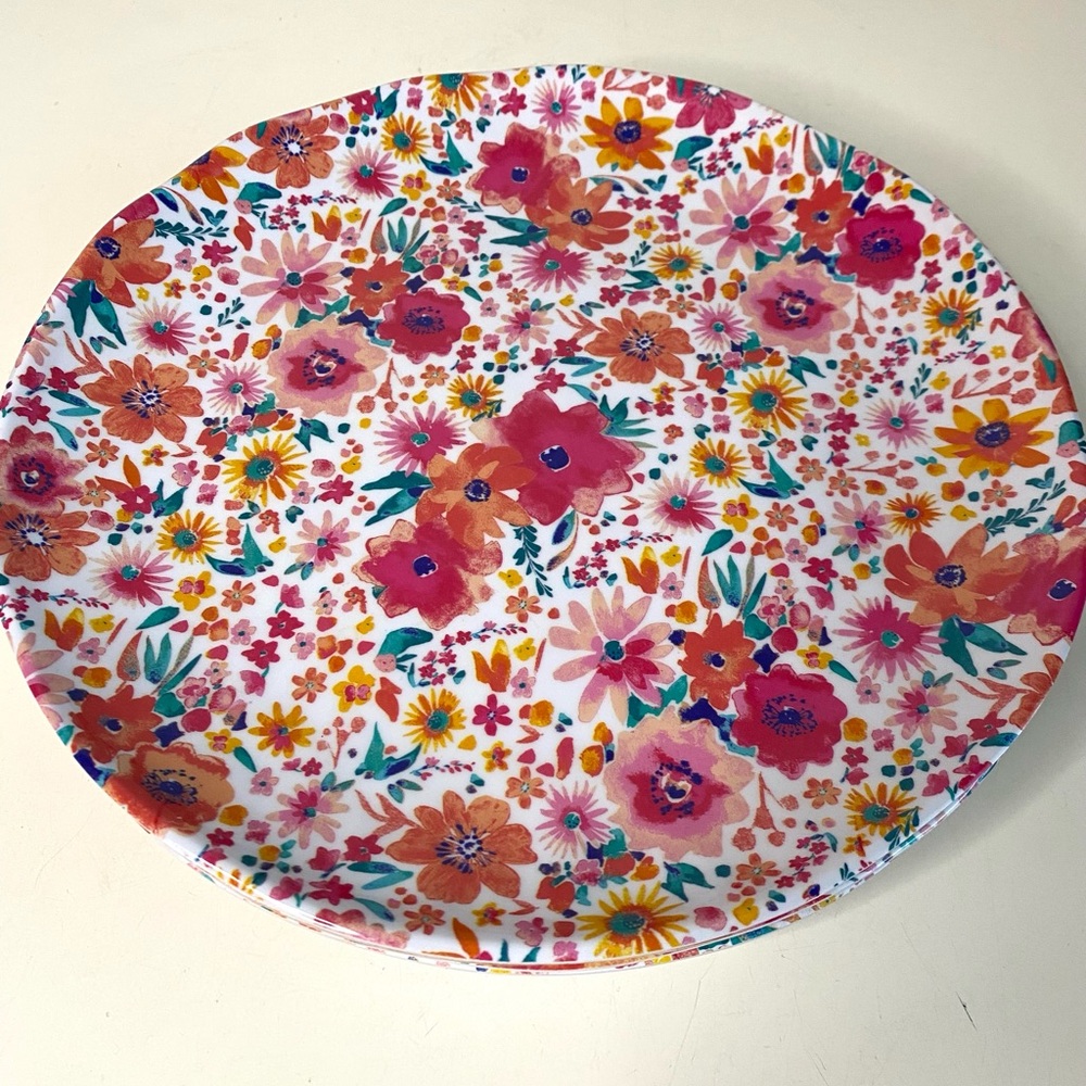 Rachel Ashwell Floral Melamine Plates Set of 4 - Picture 3 of 7